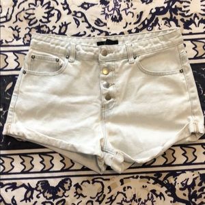 Light wash jean shorts